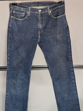 Levis 514 Jeans Men 34X30 Slim Fit Straight Leg Dark Wash Denim